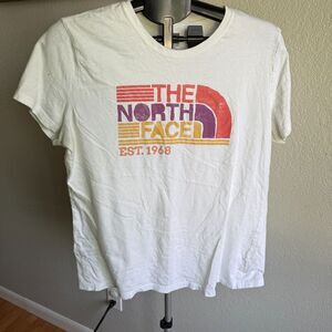 The North Face White Short Sleeve Graphic Cotton Women's Cotton T Shirt XL